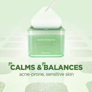 MEDIHEAL Teatree Trouble Toner Pads 100ct - Imperfect Box