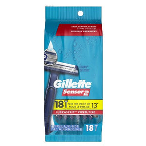 Gillette Sensor2 Base Fixed Head Men's Disposable Razors 18ct - Imperfect Box