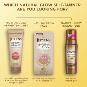Jergens Glow Daily Moisturizer + Sunless Self Tanner Tanning Lotion Medium To Tan 7.5 fl oz - Imperfect Container