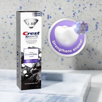 Crest 3D Whitening Therapy Charcoal Toothpaste 4.6oz 2-Pack Imperfect Box
