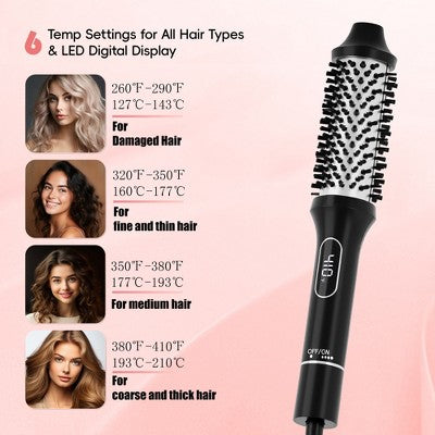 NICEBAY Heated Thermal Brush Electric Curling Brush & Round Brush Styler