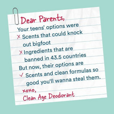 Clean Age Sandalwood AHA Deodorant + Body Spray for Teens 4 fl oz