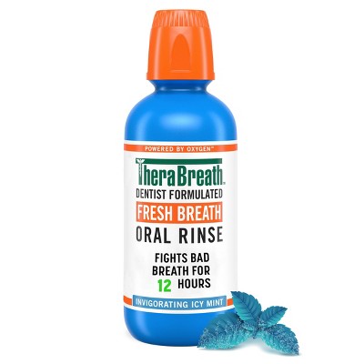 TheraBreath Fresh Breath Mouthwash Alcohol Free Icy Mint 16 fl oz