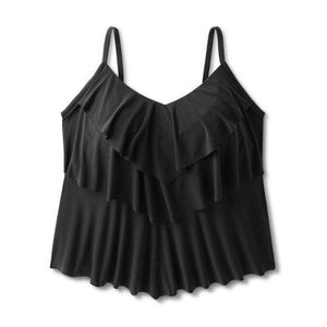 Aqua Green Women's Tankini Top Ruffles Tummy Control Swimwear UPF 50+ Swimsuit