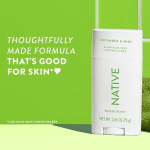Native Solid Deodorant for Women & Men Cucumber & Mint 2.65oz - Imperfect Container