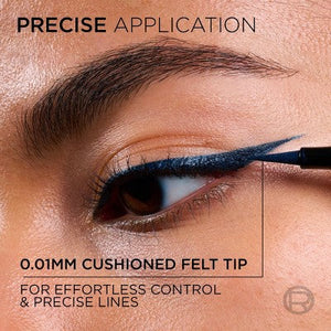 L'Oreal Paris Haute Precision Waterproof Felt Tip Liquid Eyeliner 30 Blue Suede 0.03 fl oz - Imperfect Box