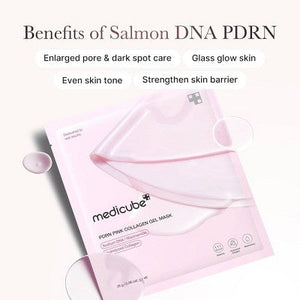medicube PDRN Pink Collagen Gel Mask Korean Skincare Travel Size 0.98oz/4pk - Imperfect Box