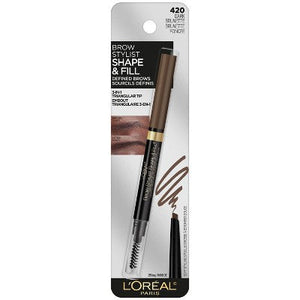 L'Oreal Paris Brow Stylist Shape & Fill Eyebrow Pencil 420 Dark Brunette 0.008oz - New