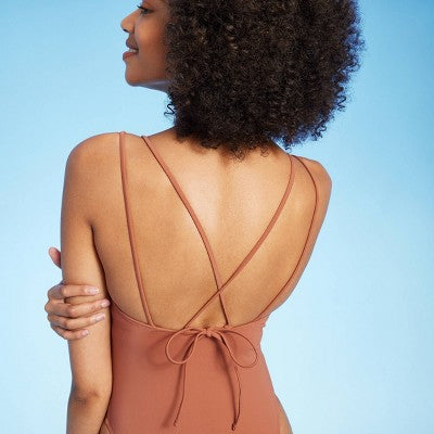 Women's Tunneled Plunge One Piece Swimsuit - Shade & Shore