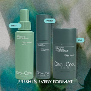 cleo+coco Body and Hair Antiperspirants and Deodorant Powder Basil Mint 0.88oz