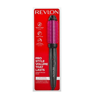 Revlon Pro Collection Heated Silicone Bristle Curl Brush Black 1"
