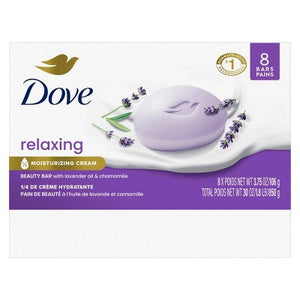 Dove Beauty Relaxing Bar Soaps Lavender Oil & Chamomile 30oz 8-Pack