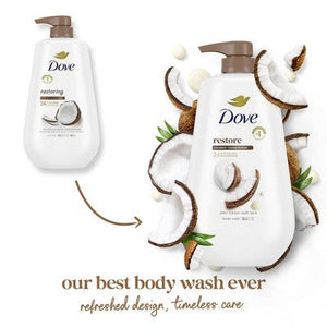 Dove Restore Body Wash Pump Coconut & Cocoa Butter 30.6 fl oz