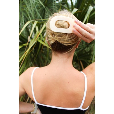 Teleties Medium Flat Round Hair Clip Almond Beige