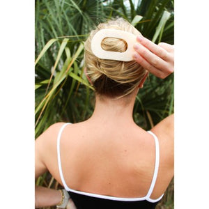 Teleties Medium Flat Round Hair Clip Almond Beige