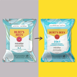 Burt's Bees Micellar Coconut Lotus Facial Towelettes 2 Pack 60 Count