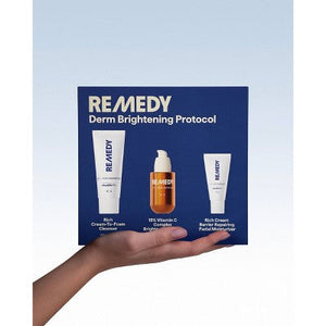 Remedy Skin Brightening 3-Piece Skincare Kit Gentle Cleanser Vitamin C Serum 2.7oz - Missing Box
