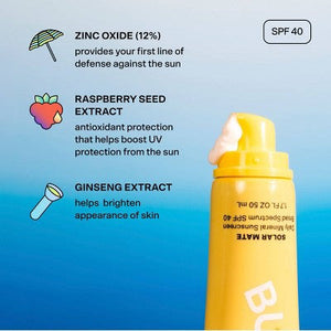 Bubble Skincare Solar Mate Mineral Sunscreen SPF 40 1.7 fl oz - Missing Box