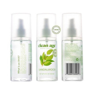 Clean Age Sandalwood AHA Deodorant + Body Spray for Teens 4 fl oz