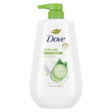 Dove Beauty Refresh Body Wash Pump Cucumber & Green Tea 24hr Lotion-Soft Skin 30.6 fl oz - New