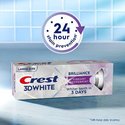 Crest 3D White Brilliance Vibrant Toothpaste Peppermint 4.6oz/3pk - Missing Box
