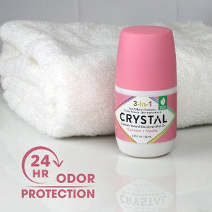 Crystal 3-in-1 Natural Mineral Roll-On Deodorant Coconut + Vanilla 2.25 fl oz