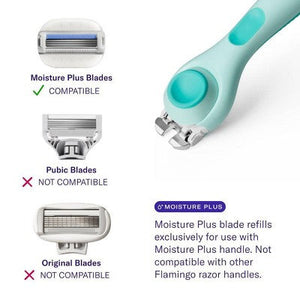 Flamingo Moisture Plus Razor with 2 Blade Cartridges Seafoam - Imperfect Box