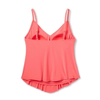 Aqua Green Women's Tankini Top Ruffles Tummy Control Swimwear UPF 50+ Swimsuit
