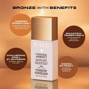 Milani Conceal + Perfect Sun Kiss Bronzing Drops Light 1 fl oz - New