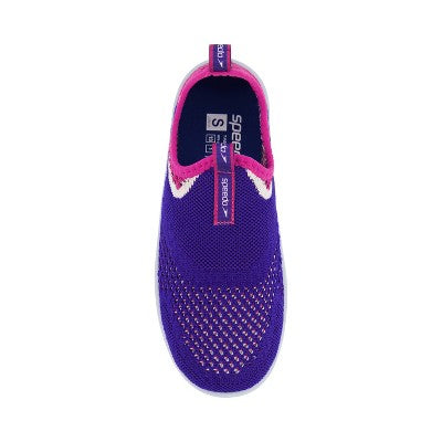 Speedo Junior Kids Water Sports Aqua Shoes Quick Drying Outdoor, Blue/ Pink, 2-3