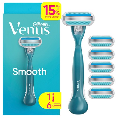 Venus Smooth Razor Handle + 6 Blade Refills - Missing Box