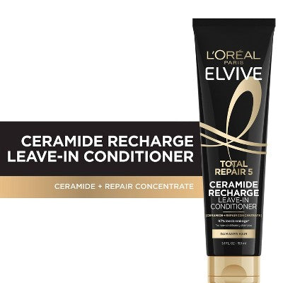 L'Oreal Paris Elvive Total Repair 5 Protein Recharge Leave-In Conditioner 5.1 fl oz - Imperfect Container