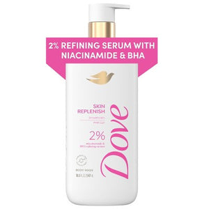 Dove Beauty Serum Body Wash with 2% Niacinamide and BHA Refining Serum Skin Replenish 18.5 fl oz