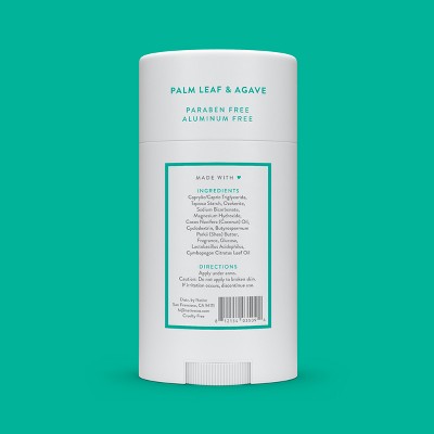 Native Solid Deodorant for Men & Women Palm Leaf & Agave 2.65oz