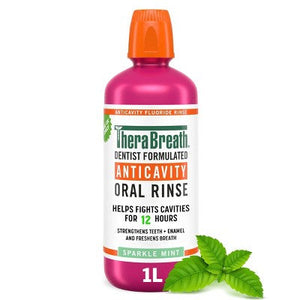 TheraBreath Anticavity Fluoride Mouthwash Sparkle Mint 33.8 fl oz