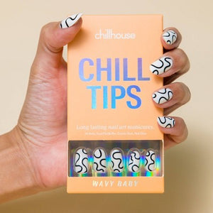 Chill Tips Press-On Fake Nails Wavy Baby 24ct