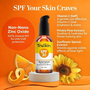 TruSkin Mineral Sunscreen Facial Serum with Vitamin C SPF 30 1 fl oz