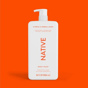 Native Body Wash for Men & Women Citrus & Herbal Musk 36 fl oz