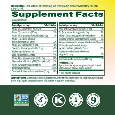 MegaFood Kids One Daily Mini Tablets 30ct - New