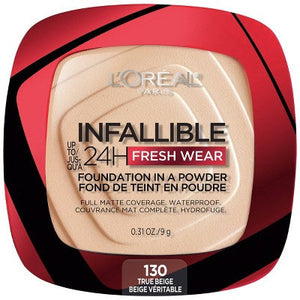 L'Oreal Paris Infallible Up to 24H Fresh Wear Foundation in a Powder 130 True Beige 0.31oz - New