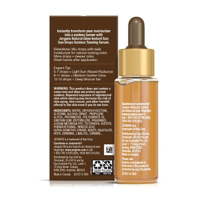 Jergens Natural Glow Instant Sun Drops Tanners 1 fl oz