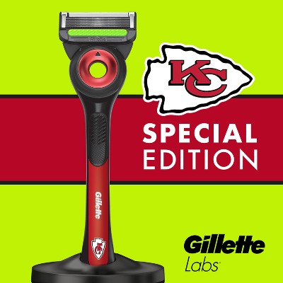 Gillette Labs NFL Chiefs Edition Shaving Razor with 4 Refills and Magnetic Stand