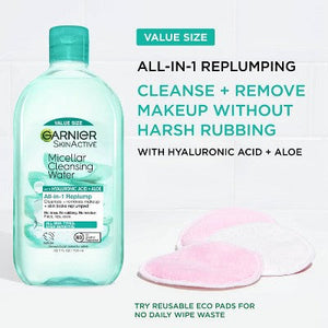 Garnier SkinActive Replumping Hyaluronic Acid + Aloe Micellar Cleansing Water 23.7 fl oz - Imperfect Container