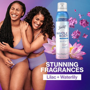 Secret Whole Body Deodorant Spray Lilac & Waterlily Aluminum-Free 3.5oz