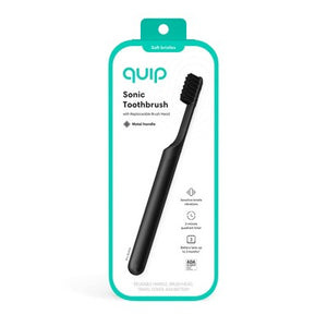 quip Sonic Electric Metal Toothbrush and Travel Case Black - Imperfect Box