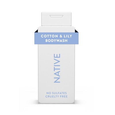 Native Body Wash for Women & Men Cotton & Lily Sulfate Free 18 fl oz
