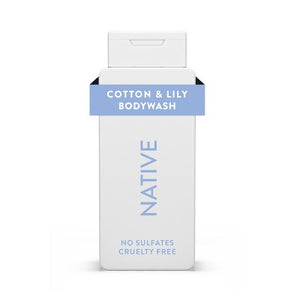Native Body Wash for Women & Men Cotton & Lily Sulfate Free 18 fl oz