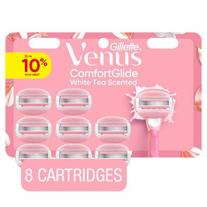 Venus Comfort Glide White Tea Women Razor Blade Refills 8ct - Imperfect Box