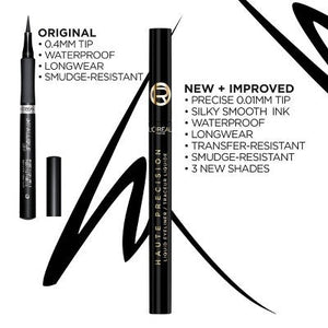 L'Oreal Paris Haute Precision Waterproof Felt Tip Liquid Eyeliner 30 Blue Suede 0.03 fl oz - Imperfect Box