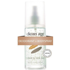 Clean Age Cedar & Sea Salt AHA Deodorant + Body Spray for Teens 4 fl oz